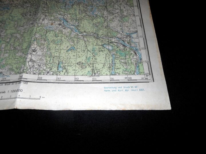 WW2 German Wehrmacht Russland 1:100000 – TOPOGRAPHICAL MAP – Truppenausgabe 1942 — image 2