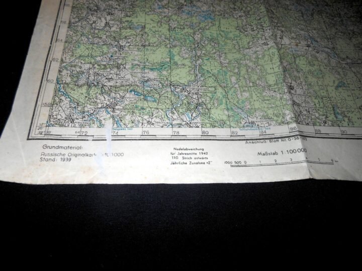 WW2 German Wehrmacht Russland 1:100000 – TOPOGRAPHICAL MAP – Truppenausgabe 1942 — image 3
