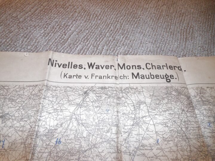 WW1 German Army Map – NIVELLES WAVER MONS CHARLEROI – BELGIUM 1916 – NICE! — image 2