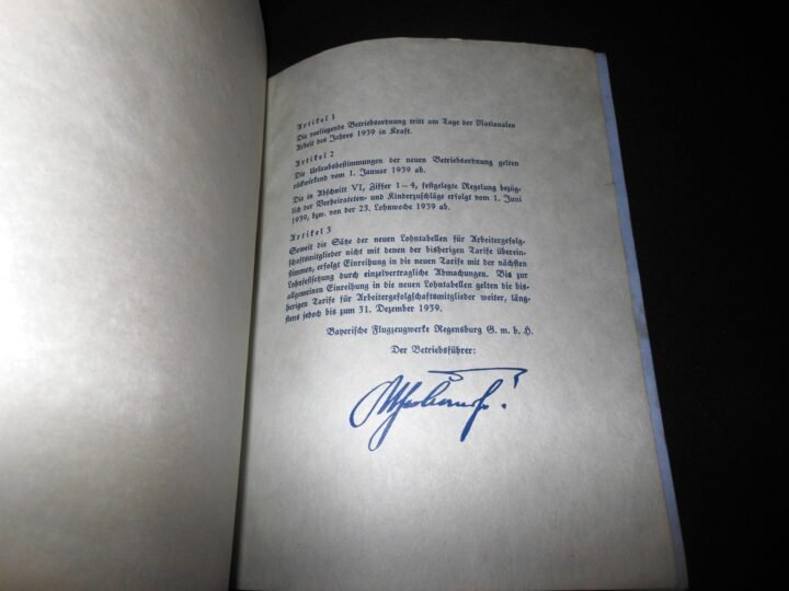 WW2 German Luftwaffe Messerschmitt Werksbücher – FACTORY WORKER HANDBOOKS – NICE — image 8