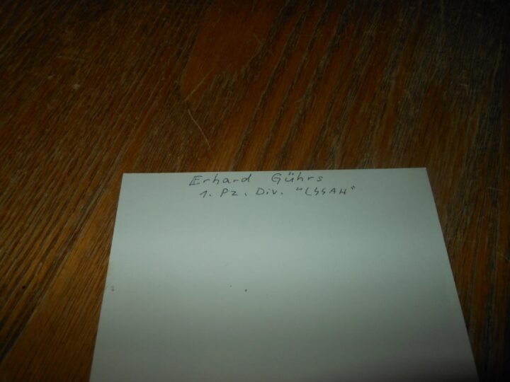 WW2 German Wehrmacht Panzer Autograph – OBERSTURMFUHRER ERHARD GUHRS – NICE! — image 2