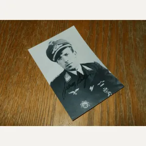 WW2 German Luftwaffe Autograph – OBERLEUTNANT FRANZ STIGLER – NICE!