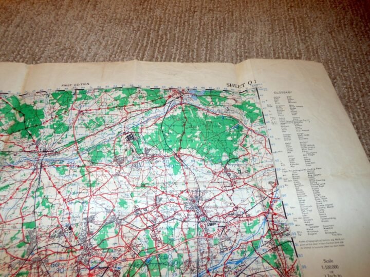 WW2 British War Office Army – 1:100,000 TOPOGRAPHICAL MAP – ESSEN – 1944 – NICE! — image 2