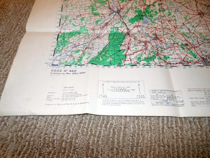 WW2 British War Office Army – 1:100,000 TOPOGRAPHICAL MAP – ESSEN – 1944 – NICE! — image 4