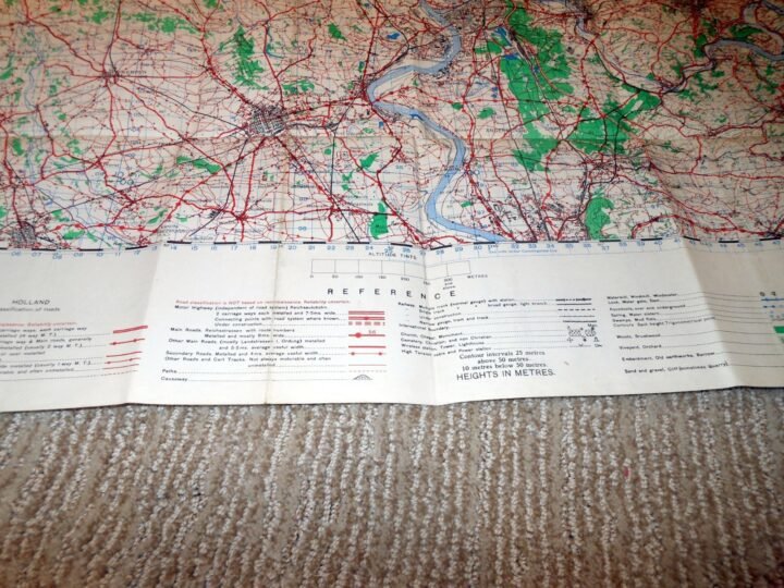 WW2 British War Office Army – 1:100,000 TOPOGRAPHICAL MAP – ESSEN – 1944 – NICE! — image 5