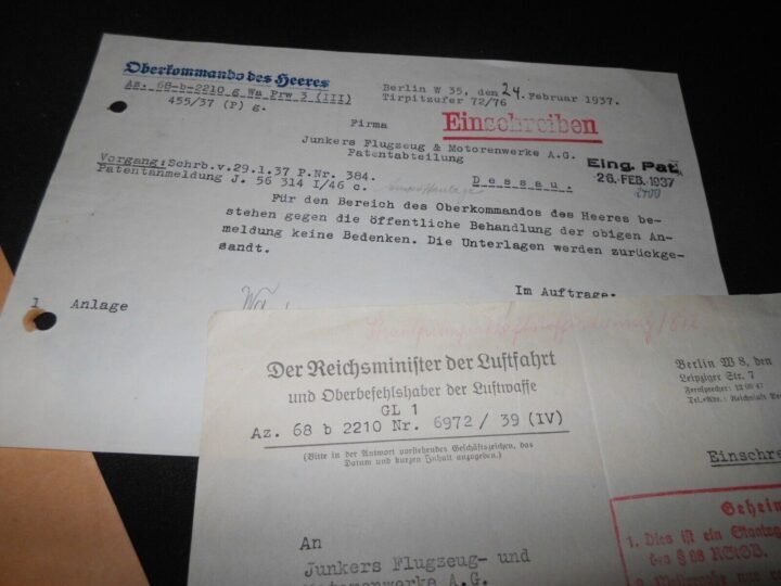 WW2 German Luftwaffe – JUNKERS MOTORENWERKE FUEL SYSTEM PATENT DOCUMENTS – NICE — image 6