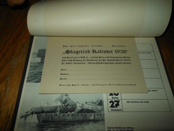 WW2 German Kriegsmarine Skagerrak Kalender 1937 – DESK CALENDAR – COMPLETE — image 10