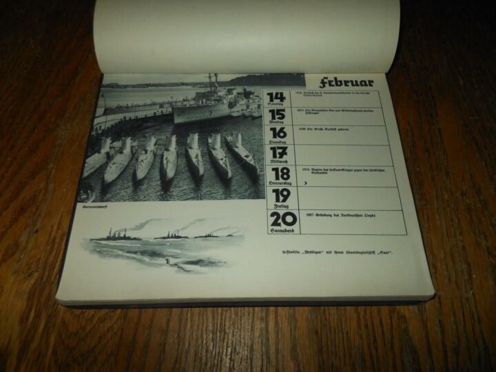 WW2 German Kriegsmarine Skagerrak Kalender 1937 – DESK CALENDAR – COMPLETE — image 4