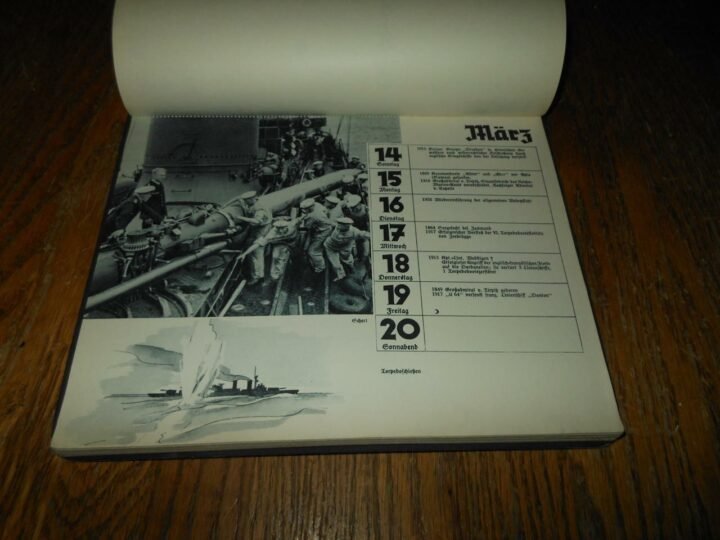 WW2 German Kriegsmarine Skagerrak Kalender 1937 – DESK CALENDAR – COMPLETE — image 5