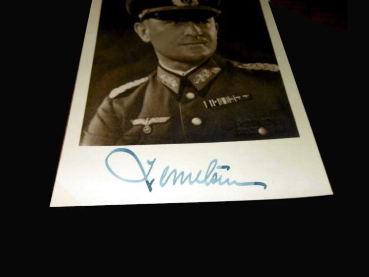 WW2 German Wehrmacht Panzer – GENERAL JOACHIM LEMELSEN – WARTIME SIGNATURE — image 2