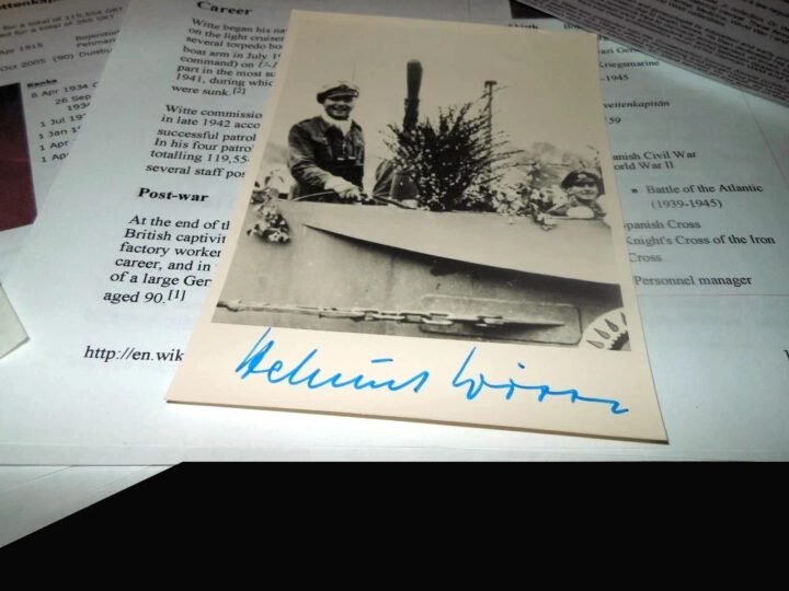 WW2 German Kriegsmarine – AUTOGRAPHED PHOTO AND DOCS – HELMUT WITTE – NICE! — image 2