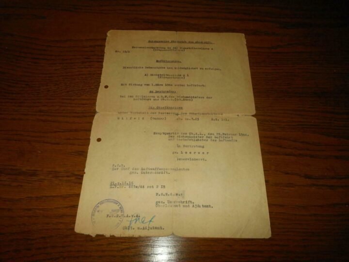 WW2 German Luftwaffe – PROMOTION DOCUMENT – NJG101 – SIGNED BY HANS GRAF – NICE! — image 2