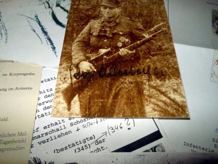 WW2 German Heer – AUTOGRAPHED PHOTO GROUPING – JOSEF ALERBERGER – POST WAR #3 — image 3