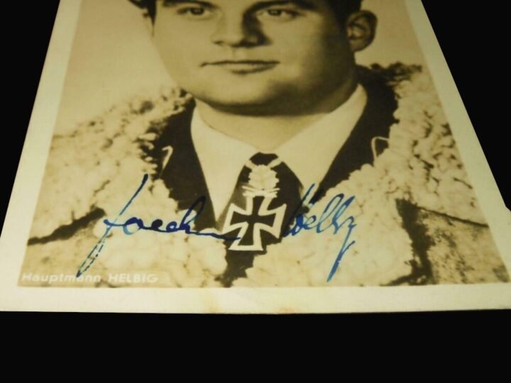 WW2 German Luftwaffe Autograph – OBERST JOACHIM HELBIG – WARTIME SIGNED – NICE! — image 4