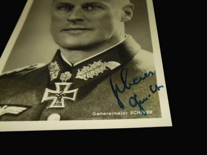 WW2 German Wehrmacht Autograph – GENERAL THEODOR SCHERER – WARTIME SIGNED – NICE — image 3