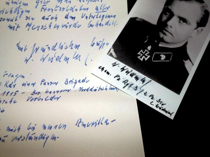 WW2 German Wehrmacht Panzer Autographs & Letter – WILHELM WEIDENBRUCK- NICE! — image 2