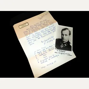 WW2 German Wehrmacht Panzer Autographs & Letter – WILHELM WEIDENBRUCK- …