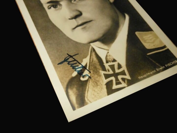 WW2 German Luftwaffe Autograph – HAUPTMANN ERWIN FISCHER – WARTIME SIGNED! — image 2
