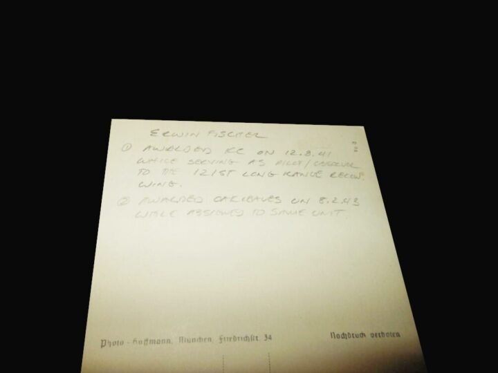 WW2 German Luftwaffe Autograph – HAUPTMANN ERWIN FISCHER – WARTIME SIGNED! — image 4