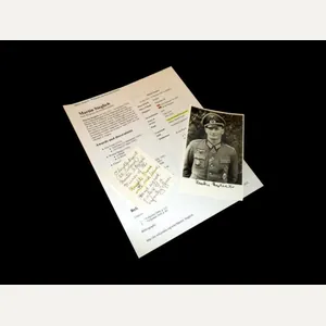 WW2 German Wehrmacht Autographed Photo and Docs – MARTIN STEGLICH …