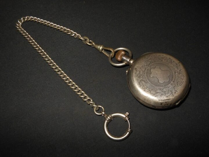 WW1 German Taschenuhr – CIVILIAN POCKET WATCH – .800 SILVER CASE – NICE! — image 4