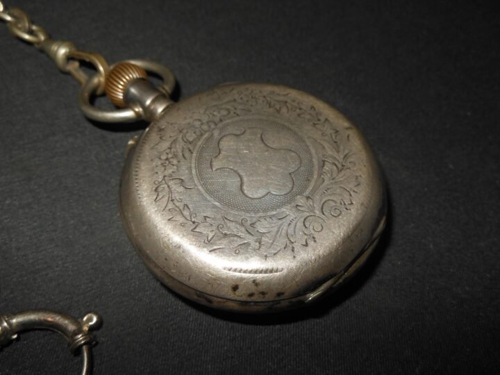 WW1 German Taschenuhr – CIVILIAN POCKET WATCH – .800 SILVER CASE – NICE! — image 5