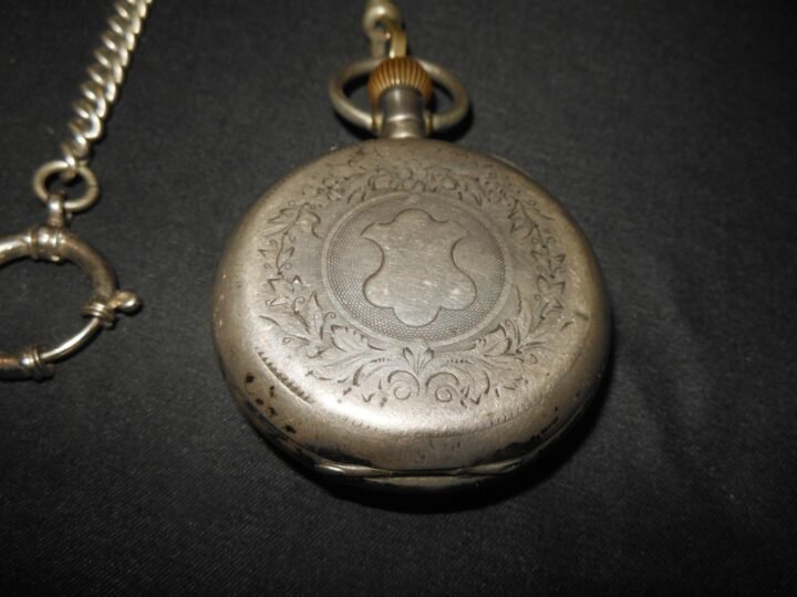 WW1 German Taschenuhr – CIVILIAN POCKET WATCH – .800 SILVER CASE – NICE! — image 6
