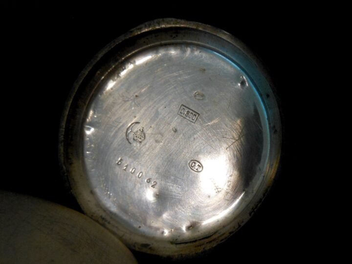WW1 German Taschenuhr – CIVILIAN POCKET WATCH – .800 SILVER CASE – NICE! — image 7