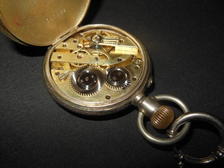 WW1 German Taschenuhr – CIVILIAN POCKET WATCH – .800 SILVER CASE – NICE! — image 8