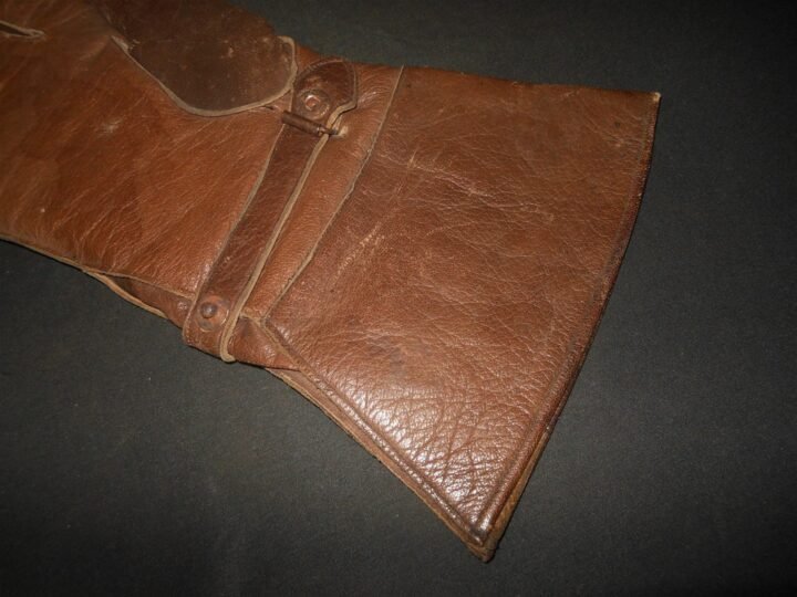 WW2 German Luftwaffe Fliegerhandschuhe – LEATHER PILOT GLOVES – GAUNTLET – NICE! — image 4