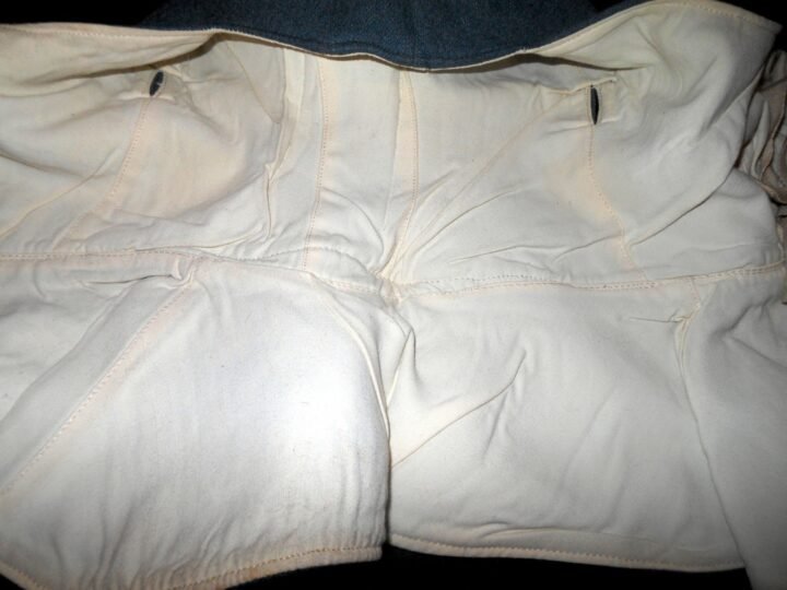 WW2 German Polizei Kopfhaube – BLUE-GREEN/ WHITE REVERSIBLE WINTER HOOD – NICE! — image 15