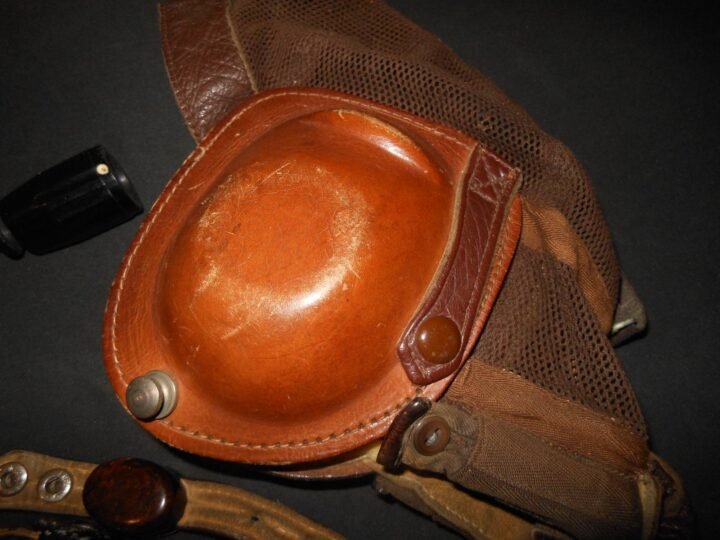 WW2 German Luftwaffe Netzkopfhaube – SUMMER PILOT FLIGHT HELMET – POST WAR! — image 9