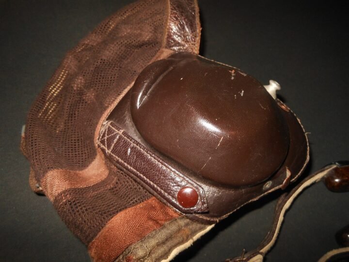 WW2 German Luftwaffe LKpN101 Netzkopfhaube – SUMMER PILOT FLIGHT HELMET – NICE! — image 6