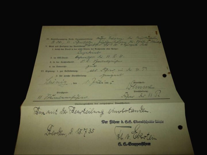 WW2 German – Waffen SS – OGRUPPENFUHRER KARL VON EBERSTEIN & GENERAL RUDOLF DEMME – DOCUMENT – NICE! — image 6