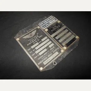 WW2 US Army Air Force Aircraft – MAIN DATA PLATE …