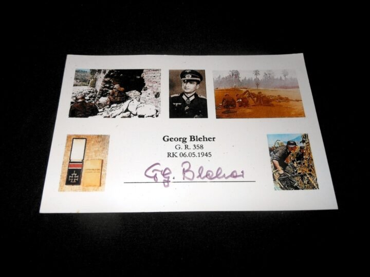 WW2 German Wehrmacht Autograph – OBERLT. GEROG BLEHER – SIGNED PHOTO – NICE! — image 2