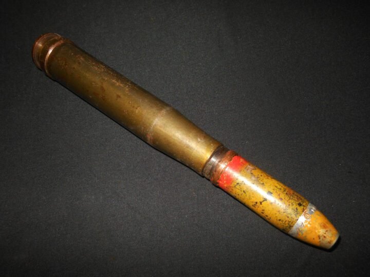 WW2 German Wehrmacht 20mm 20×138 FlaK 30/38 – COMPLETE HE ROUND & SHELL – 1945 – VERY NICE! — image 3