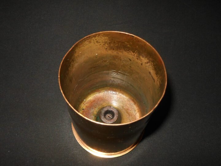 WW2 Imperial Japanese Army Type 92 – 70mm BATTALION GUN SHELL CASING – 1940 – VERY NICE! — image 4