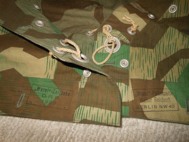 WW2 German Wehrmacht Zeltbahn 31 – SPLINTER CAMO SHELTER QUARTER – 1939 – MINT! — image 9