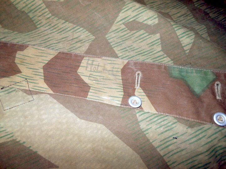 WW2 German Wehrmacht Zeltbahn 31 – SPLINTER CAMO SHELTER QUARTER – UNIT MARKED! — image 12