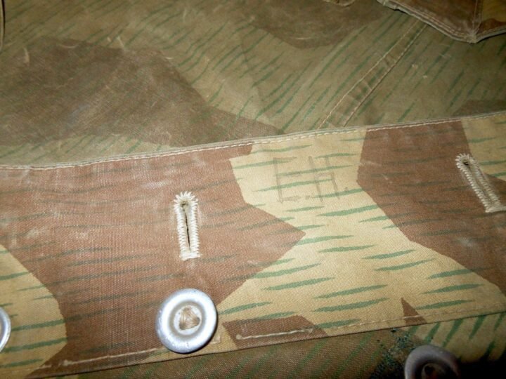 WW2 German Wehrmacht Zeltbahn 31 – SPLINTER CAMO SHELTER QUARTER – UNIT MARKED! — image 13