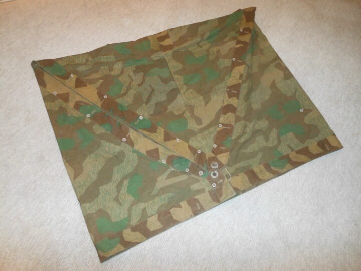 WW2 German Wehrmacht Zeltbahn 31 – SPLINTER CAMO SHELTER QUARTER – UNIT MARKED! — image 3