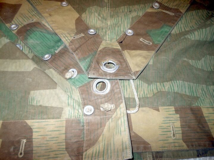 WW2 German Wehrmacht Zeltbahn 31 – SPLINTER CAMO SHELTER QUARTER – UNIT MARKED! — image 5