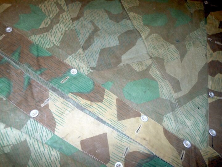 WW2 German Wehrmacht Zeltbahn 31 – SPLINTER CAMO SHELTER QUARTER – UNIT MARKED! — image 6