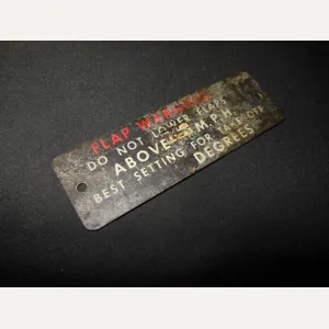 WW2 USAAF Army Aircraft – INSTRUMENT PANEL DATA PLATE – …