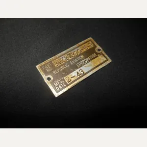 WW2 USAAF Army Aircraft – MAIN COMPONENT DATA PLATE – …