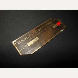 WW2 USAAF Army Aircraft – MAIN FUSELAGE DATA PLATE – …