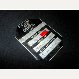 WW2 USAAF Army Aircraft – MAIN ACCEPTANCE DATA PLATE – …