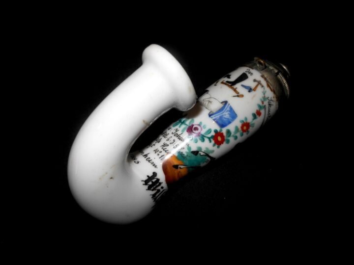 WW1 Imperial Prussian Army Pfeife – CERAMIC PIPE BOWL – HUSSAR REGT. 11 – NICE! — image 4