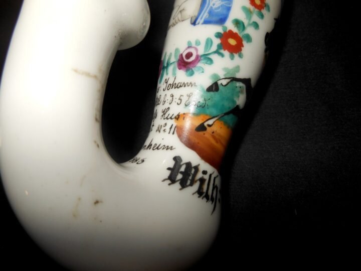 WW1 Imperial Prussian Army Pfeife – CERAMIC PIPE BOWL – HUSSAR REGT. 11 – NICE! — image 7